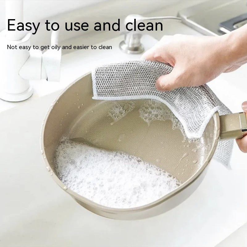 5pcs Luxemo Steel Wire Dishwashing Rags for Wet and Dry